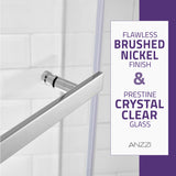 ANZZI SD-AZ056-01BN Castle Series 49" x 72" Semi-Frameless Shower Door in Brushed Nickel