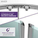 ANZZI SD-AZ050-01BN Mare 35" x 76" Framed Shower Enclosure in Brushed Nickel