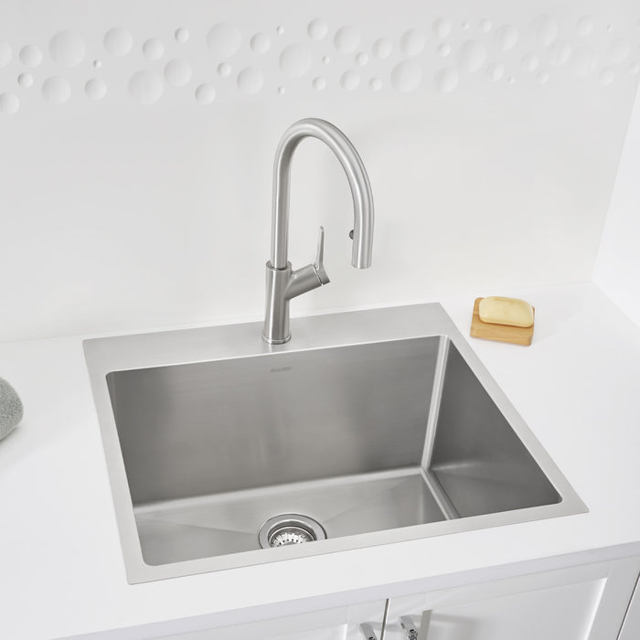 Blanco 443151 Quatrus R15 25" Single Bowl Dual Mount Stainless Steel Laundry Sink