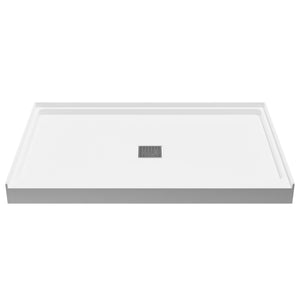 ALEXANDER 48 in. x 32 in. Center Drain Shower Base in White