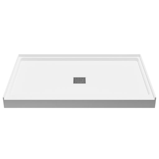 ALEXANDER 48 in. x 32 in. Center Drain Shower Base in White