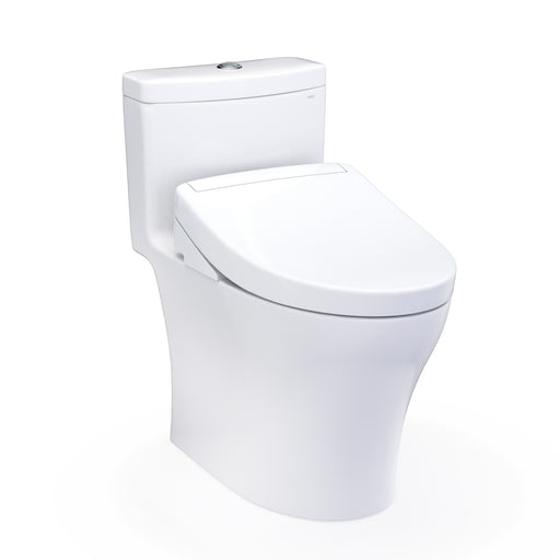 TOTO Washlet+ Aquia IV One-Piece Elongated Dual Flush 1.28 and 0.9 GPF Toilet and Washlet S5 Bidet Seat, Cotton White- MW6463446CEMFGN#01