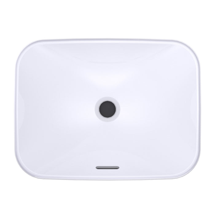 TOTO LT425G#01 Arvina Rectangular 20" Vessel Bathroom Sink with CEFIONTECT, Cotton White
