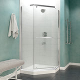 Castle Series 49 in. x 72 in. Semi-Frameless Shower Door in Polished Chrome