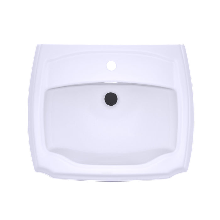 TOTO LPT972#01 Guinevere 24-3/8" x 19-7/8" Pedestal Bathroom Sink for Single Hole Faucets, Cotton White