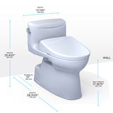 TOTO MW6444726CEFG#01 WASHLET+ Carolina II One-Piece Toilet and WASHLET+ S7 Bidet Seat, Cotton White