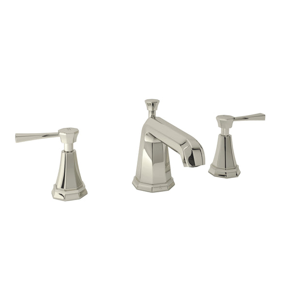 Rohl U.3141LS-PN-2 Perrin and Rowe Deco High Neck Widespread Bathroom Faucet