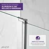 ANZZI SD05401CH-3260R 5 ft. Bathtub in White with 48" x 58" Frameless Tub Door in Polished Chrome