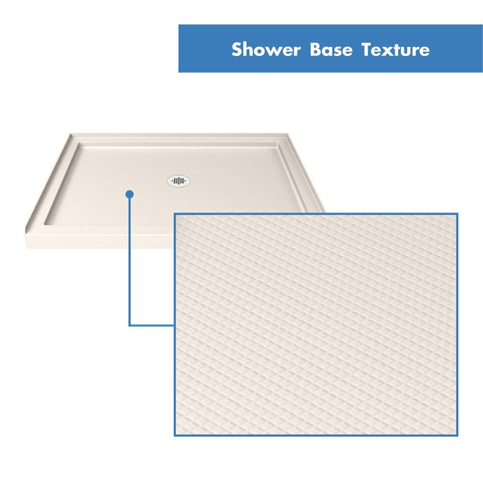 DreamLine DLT-1136360-22 SlimLine 36"D x 36"W x 2 3/4"H Center Drain Single Threshold Shower Base in Biscuit