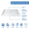 DreamLine DL-6193C-01 36"D x 48"W x 76 3/4"H Center Drain Acrylic Shower Base and QWALL-5 Backwall Kit In White - Bath4All