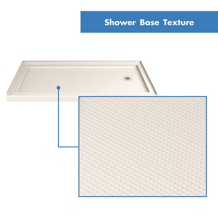 DreamLine DL-6973R-22-01 Infinity-Z 36"D x 60"W x 74 3/4"H Clear Sliding Shower Door in Chrome and Right Drain Biscuit Base
