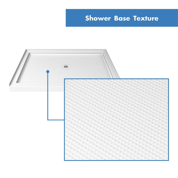 DreamLine DL-6070C-01 32"D x 48"W x 76 3/4"H Center Drain Acrylic Shower Base and QWALL-5 Backwall Kit in White