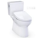 TOTO Glaston WASHLET+ S5 Two-Piece Elongated 1.0 GPF Universal Height Toilet with CEFIONTECT, Cotton White - MW4723446CUFG#01