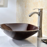 ANZZI LS-AZ8114 Vonu Series Deco-Glass Vessel Sink in Rich Timber