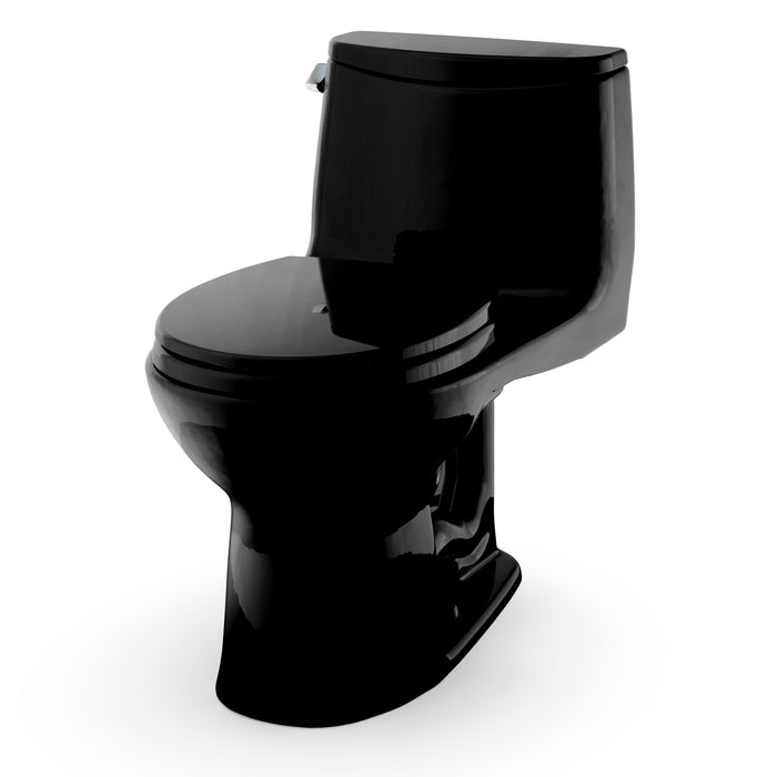TOTO MS603113CEF#51 UltraMax One-Piece Round 1.28 GPF Universal Height Toilet with Seat, Ebony (Black)