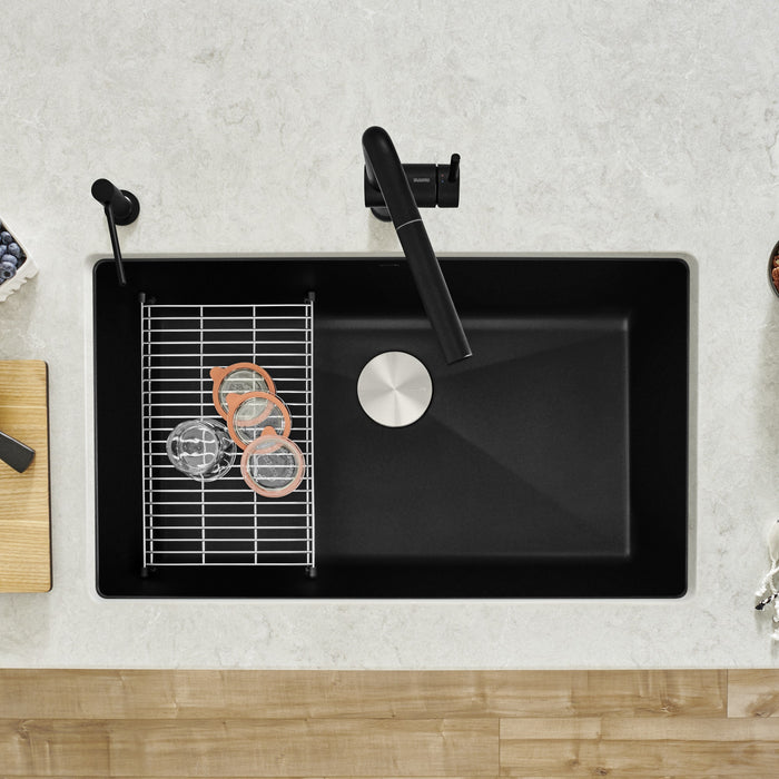 Blanco 442935 Precis SILGRANIT 32" Super Single Undermount Kitchen Sink - Coal Black