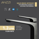 ANZZI L-AZ904MB-BN Single Handle Bathroom Sink Faucet with Pop-up Drain in Matte Black & Brushed Nickel