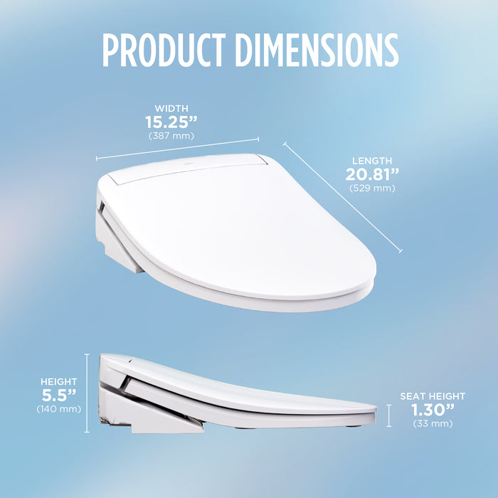 TOTO SW3946#01 Washlet KS6 Elongated Bidet Toilet Seat, Cotton White