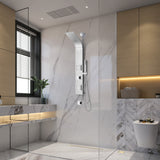 ANZZI SP-AZ078BS Aura 2-Jetted Shower Panel with Heavy Rain Shower & Spray Wand in Brushed Steel