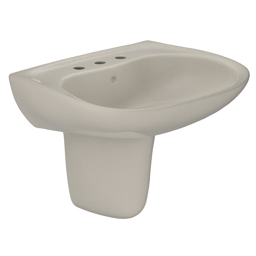 TOTO Prominence Oval Wall-Mount Bathroom Sink with CeFiONtect and Shroud for 8 Inch Center Faucets, Bone - LHT242.8G#03