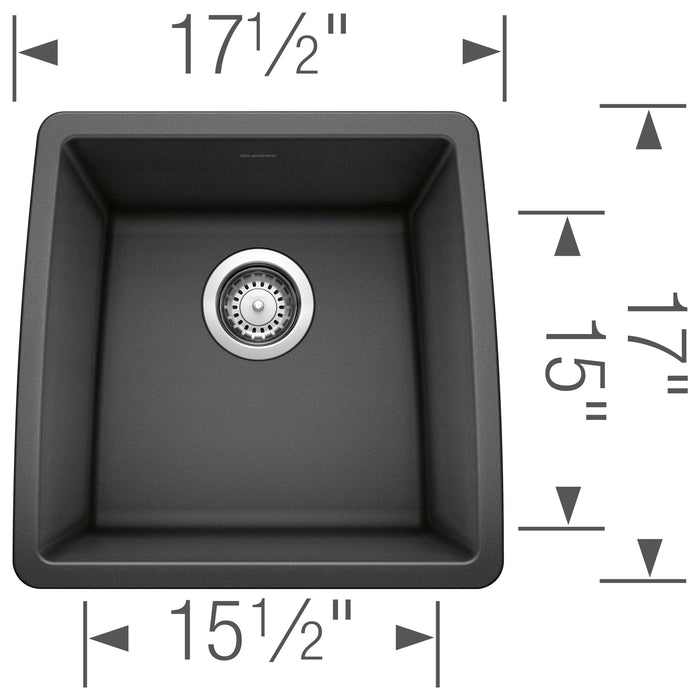 Blanco 440079 Performa SILGRANIT 17" Undermount Bar Sink - Anthracite