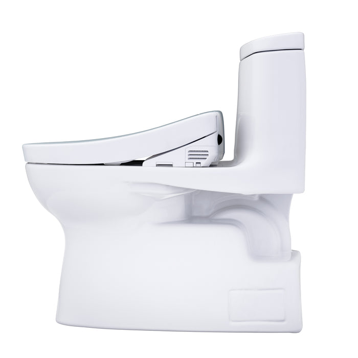 TOTO MW6143446CUFG#01 Carlyle II 1G One-Piece Elongated 1.0 GPF Universal Height Toilet with Washlet+ S5 Bidet Seat