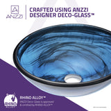 ANZZI LS-AZ048 Soave Series Deco-Glass Vessel Sink in Sapphire Wisp