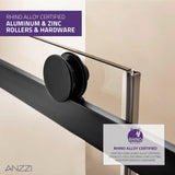 ANZZI SD-FRLS05702MB Rhodes Series 60" x 76" Frameless Sliding Shower Door with Handle in Matte Black