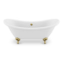 Falco 5.8 ft. Claw Foot One Piece Acrylic Freestanding Soaking Bathtub in Glossy White with Brushed Gold Feet