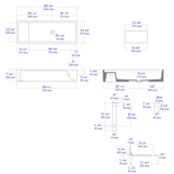 ALFI Brand AB39TRGM 39" Grey Matte Above Mount Fireclay Bathroom Trough Sink