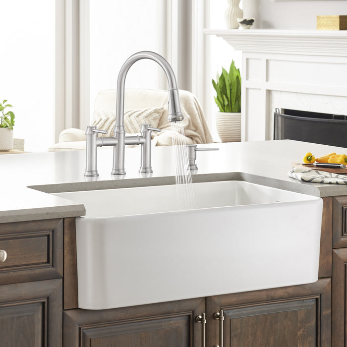 Blanco 525012 Cerana 33" Fireclay Single Bowl Apron-Front Farmhouse Sink - White