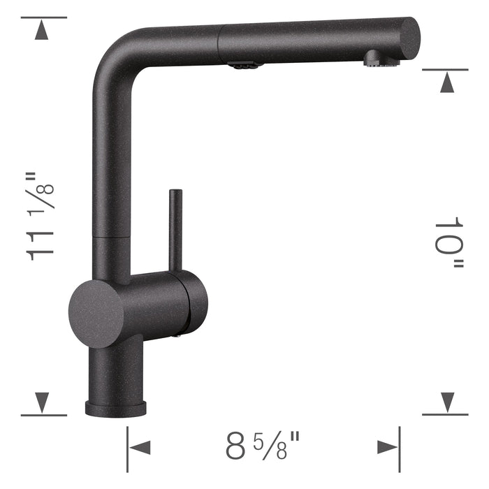Blanco 526367 Linus Low Arc Pull-Out Dual-Spray Kitchen Faucet - Anthracite
