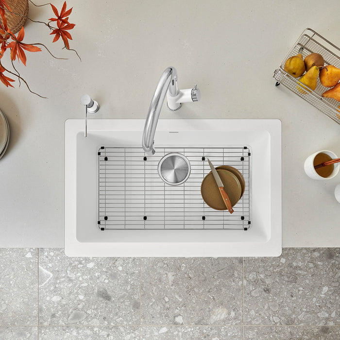 Blanco 526541 Vintera SILGRANIT 30" Single Bowl Apron-Front Farmhouse Sink - White