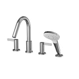 TOTO TBG11202UA#CP GF Two Lever Handle Deck-Mount Roman Tub Filler Trim with Handshower, Polished Chrome