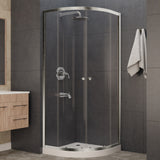 Mare 35 in. x 76 in. Framed Shower Enclosure in Brushed Nickel