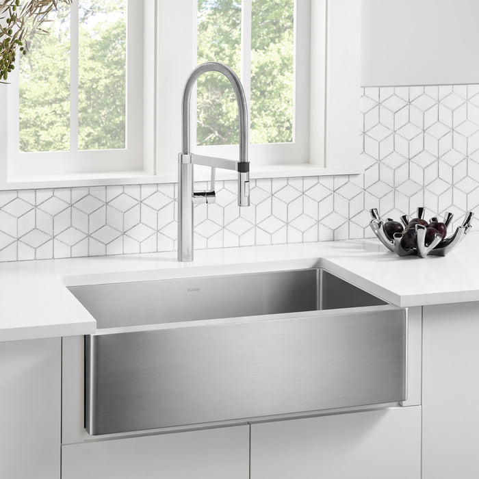 Blanco 522213 Quatrus R15 32" Single Bowl Apron-Front Stainless Steel Farmhouse Sink