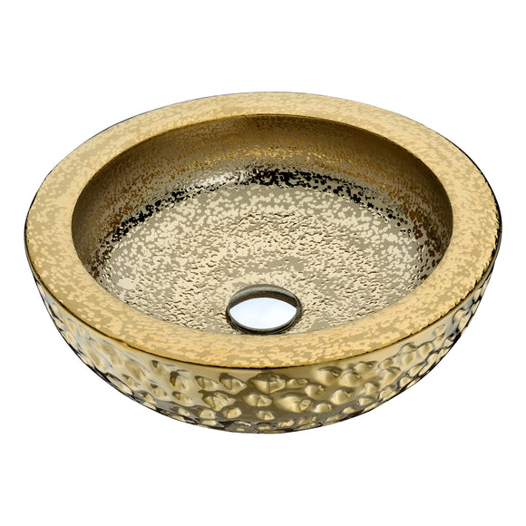 Levi Series Vessel Sink in Speckled Gold