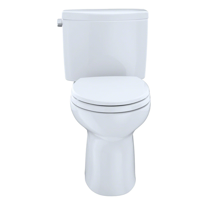 TOTO CST453CEFRG#01 Drake II Two-Piece Round 1.28 GPF Universal Height Toilet with Right-Hand Trip Lever, Cotton White