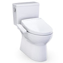 TOTO Glaston WASHLET+ S2 Two-Piece Elongated 1.28 GPF Universal Height Toilet with CEFIONTECT, Cotton White - MW4723346CEFG#01