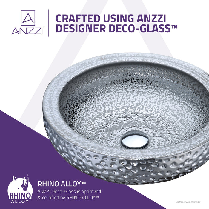 ANZZI LS-AZ8200 Levi Series Vessel Sink in Speckled Silver