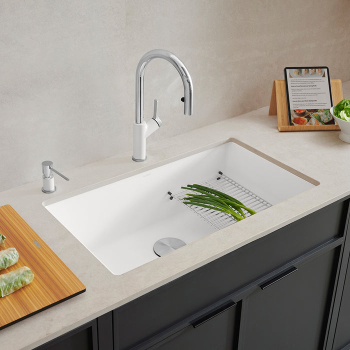 Blanco 440150 Precis SILGRANIT 32" Super Single Undermount Kitchen Sink - White
