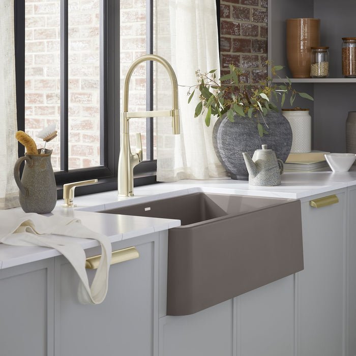 Blanco 442984 Rivana Semi-Pro Pull-Down Dual-Spray Kitchen Faucet - Satin Gold