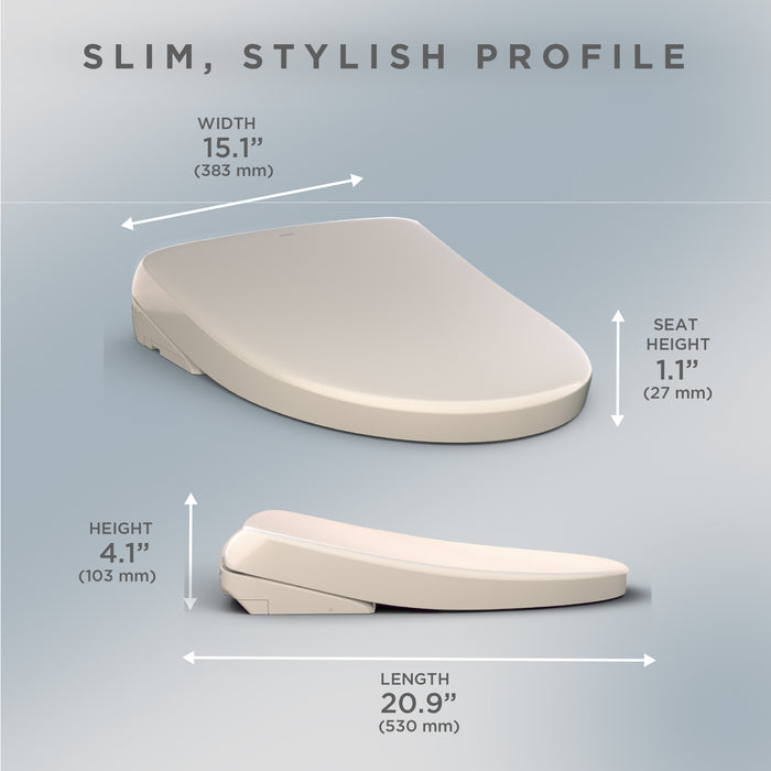 TOTO SW4726#12 WASHLET S7 Electronic Bidet Toilet Seat with Bowl and Wand Cleaning, Lid, Elongated, Sedona Beige