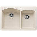 Blanco 443063 Diamond SILGRANIT 33" 60/40 Double Bowl Dual Mount Kitchen Sink - Soft White