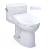 TOTO WASHLET+ Supreme II One-Piece Elongated 1.28 GPF Toilet and WASHLET+ S7A Contemporary Bidet Seat, Cotton White - MW6344736CEFG#01