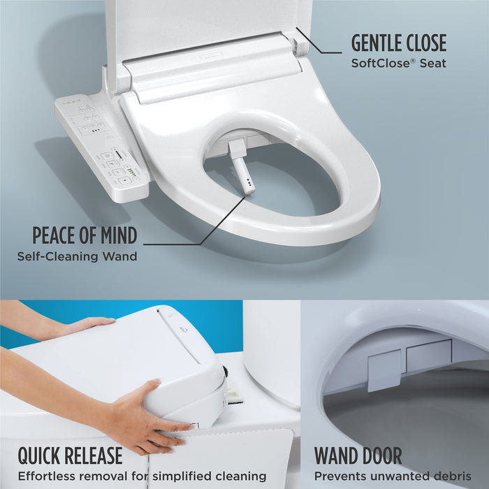 TOTO SW3024#01 WASHLET KC2 Heated Bidet Toilet Seat with SoftClose Lid, Elongated, Cotton White