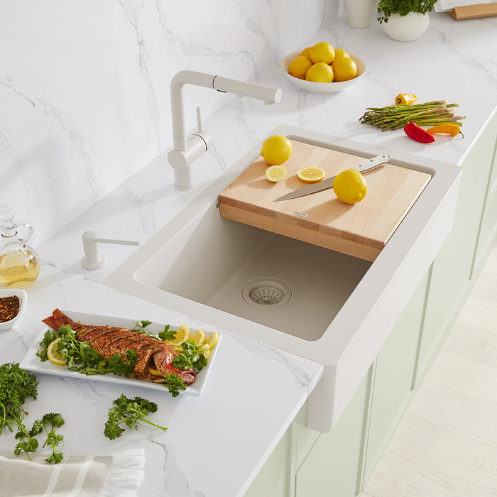 Blanco 526963 Linus Low Arc Pull-Out Dual-Spray Kitchen Faucet - Soft White