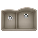 Blanco 441608 Diamond SILGRANIT 32" 40/60 Reverse Double Bowl Undermount Kitchen Sink with Low Divide - Truffle