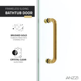 ANZZI SD-AZ8080-01BG Raymore Series 60" x 62" Frameless Sliding Tub Door in Brushed Gold