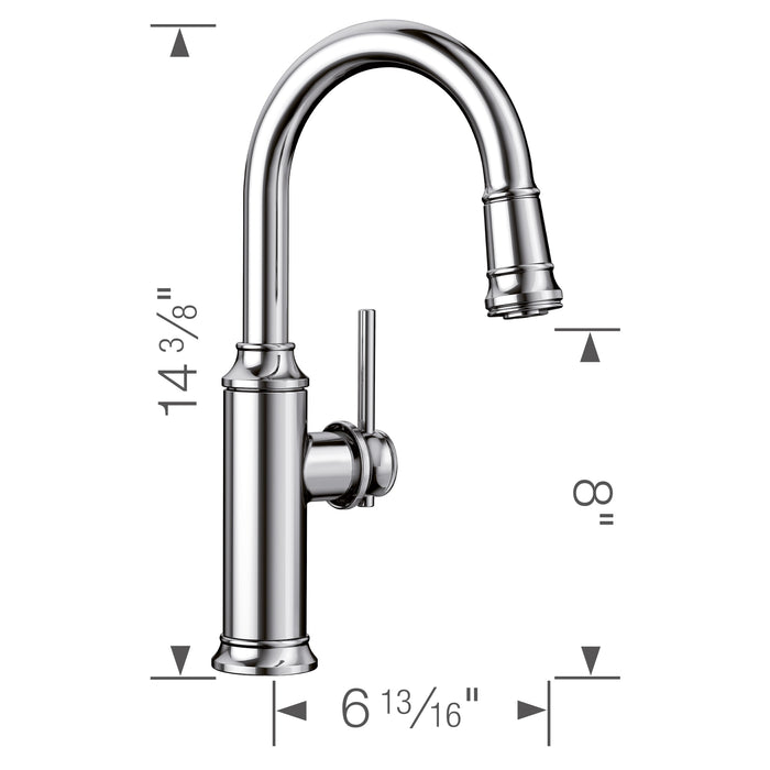 Blanco 442512 Empressa Pull-Down Bar Faucet - Chrome